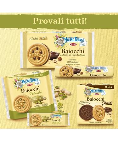 Mulino Bianco Pistachio Baiocchi Biscotti - Palm Oil-Free Breakfast or Snack - 6 Servings of 3 Cookies - Buy Online on GoSupps.com