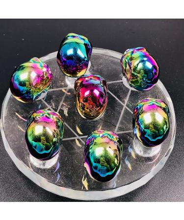 Natural Crystal Rough Natural Crystal Natural Electroplated Metal Colour Gemstone Crystal Skull Stone Seven Star Array Ornament for Home Decoration - Buy Online on GoSupps.com