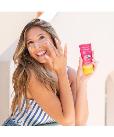 b.tan SPF 70 Face Sunscreen | Sun Safe AF Facial Lotion - Hydrating & Silky with Vitamin C, Jojoba, and Argan Oil - Reef Friendly & Vegan - 3 Fl Oz - Buy Online on GoSupps.com