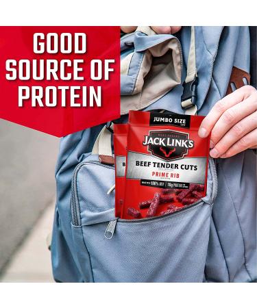 Jack Link's Tender Cuts Prime Rib Flavor 5.6 Oz Jerky Snack | 10g Protein, 70 Calories | Premium Beef, 96% Fat Free - Buy Online on GoSupps.com