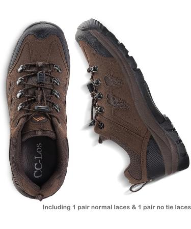 CC-Los Men's Waterproof Hiking Shoes 10.5 Brown | Lace-Free & Lightweight | Size 8-13 | All Day Comfort | 2-Way Closure - Buy Online on GoSupps.com