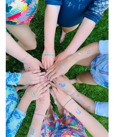 PapaKit Under the Sea Mermaids Temporary Tattoo Set - 54 Styles, Metallic Foil, Non-Toxic, Kids Birthday Party Favor - Buy Online on GoSupps.com