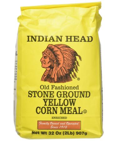 Indian Head Old Fashioned Stone Ground Yellow Corn Meal 2 lb, 2 Pack 2 Pound (Pack of 2)