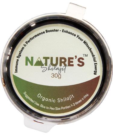 Organic 30g Nature's Shilajit - Lab Certified for Supercharged Mitochondrial Energy & Immune Support - Buy Online on GoSupps.com