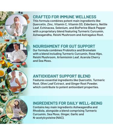 28-in-1 Quercetin with Bromelain Supplement for Daily Immune Defense Support - Quercetin with Vitamin C and Zinc for Adults Enriched with Vitamin D and Elderberry (120ct) 120 Count (Pack of 1) - Buy Online on GoSupps.com