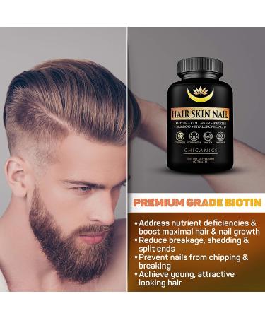 10X Potent Hair Growth Vitamins with Keratin, Collagen & Biotin 5000mcg - Healthy Hair, Skin & Nails - Faster Growth - Buy Online on GoSupps.com
