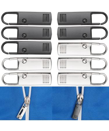 Zipper Pendant for repair 10 packs made of metal 5 x black + silver replacement zipper for zipper zipper for a coat suitcase jeans bag
