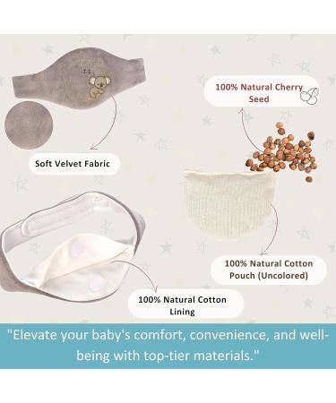Baby Colic Gas Relief Wrap for Newborns | 100% Cherry Seed Heated Tummy Belt | Soothing Swaddling for Upset Stomach (Gray - Buy Online on GoSupps.com