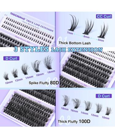 Buy TOOCHUNAG Fluffy Lash Clusters & Bottom Lashes - Wispy Individual Eyelash Extensions 10-18mm | DIY Curly Lash Extensions at Home - Buy Online on GoSupps.com