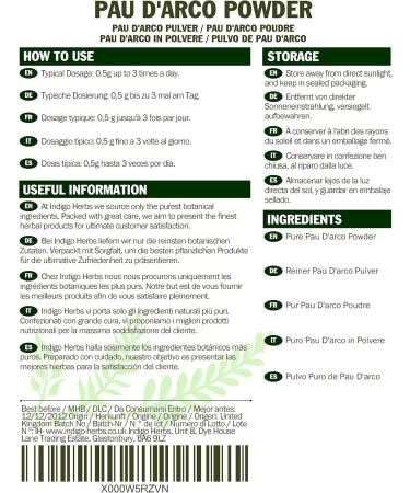 Indigo Herbs Pau D'arco Powder 100g - Buy Online on GoSupps.com