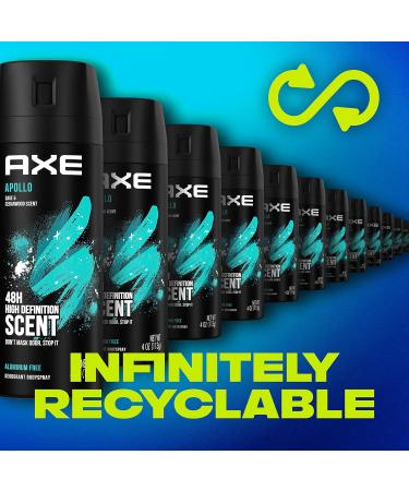 AXE Apollo Body Spray Deodorant for Men - Sage & Cedarwood Aluminum-Free Long-Lasting Odor Protection 4.0 oz - International Shipping Available - Buy Online on GoSupps.com