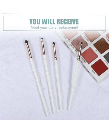 VOCOSTE 4pcs Makeup Brush Set | Face Concealer Eyeshadow Smudger Highlighter Brushes | Premium Wooden Handles in White & Gold - Buy Online on GoSupps.com