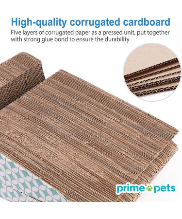 PrimePets 2-in-1 Cat Scratcher Cardboard with Ball | Removable Cat Scratching Pad | Corrugated Scratch Lounge Sofa Refill | Catnip Included - Buy Online on GoSupps.com