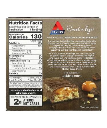 Buy Atkins Caramel Nut Chew Bars - 5 Pack | International Shipping Available - Buy Online on GoSupps.com