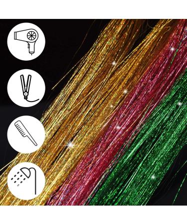 12 Colors Hair Tinsel Strands Kit - 2400 Strands for Extensions & Party Decoration - Buy Online on GoSupps.com