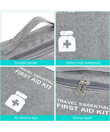 5-Pack Waterproof Medication Bags - Large Capacity Emergency Medicine Storage for Travel & Home - First Aid Pocket Gray - Buy Online on GoSupps.com