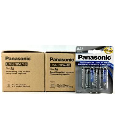 Panasonic 100pc AA Batteries Super Heavy Duty Power Carbon Zinc Double A Battery 1.5v