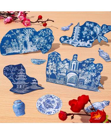 Whaline Chinoiserie Pattern Paper - 24 Sheets Blue China Scrapbook Specialty Paper - Buy Online on GoSupps.com
