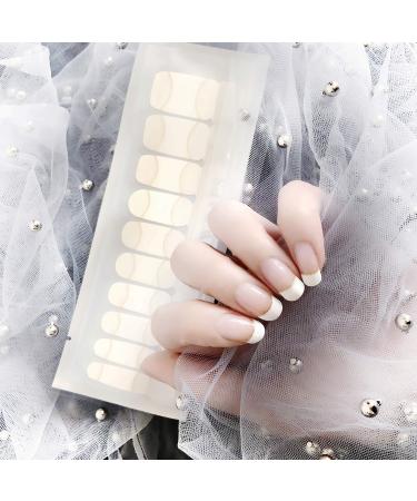 LIHI Color 22PCS Adhesion Nail Art Transfer Decals Sticker French Series DIY Nail Polish Strips Nail Wraps  100% Real Nail Polish French Bent - Buy Online on GoSupps.com