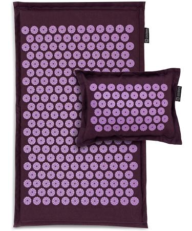 ProsourceFit Acupressure Mat and Pillow Set - Natural Royal Lilac for Back/Neck Pain Relief & Muscle Relaxation - Buy Online on GoSupps.com