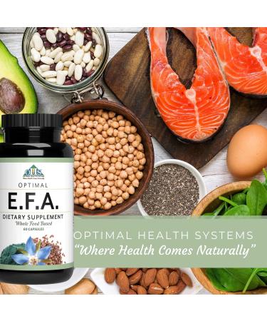 Optimal Health Systems EFA | 1 000 mg from Borage Flaxseed and Algae Oil | Safer Plant-Based Blend | Essential Fatty Acid Supplement | 60 Capsules - Buy Online on GoSupps.com