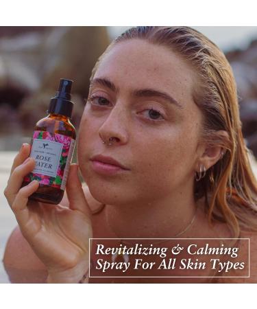 Organic Rose Water Spray by Baja Basics - Hydrating Facial Toner for Face, Body & Hair - Natural Vegan Skincare - 4oz (2 Pack) - Buy Online on GoSupps.com