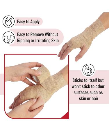 Mr. Pen Self Adhesive Bandage Wrap 6 Pack - Skin Colored - 2 x 5 Yards - Cohesive & Elastic Medical Wrap - Buy Online on GoSupps.com