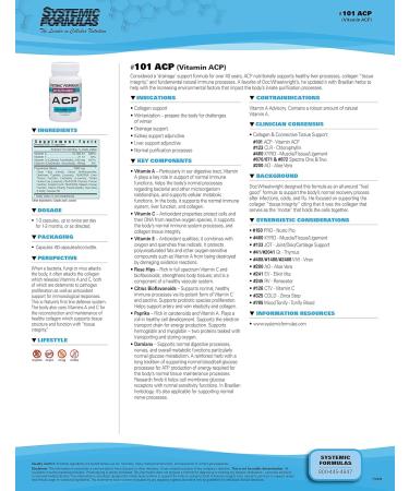 Systemic Formulas Bio Nutriment #101 Vitamin ACP 60 Capsules. Collagen Support Winter Support Immune Support. - Buy Online on GoSupps.com