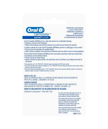 Oral-B 060552 Mint-Flavored Satin Dental Floss - Superior Dental Care for Healthy Teeth & Gums | Buy Online Worldwide - Buy Online on GoSupps.com