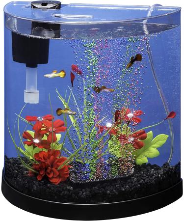Tetra ColorFusion 3 Gallon Half-Moon Aquarium Kit with Bubbler & Color-Changing Light - Buy Online on GoSupps.com