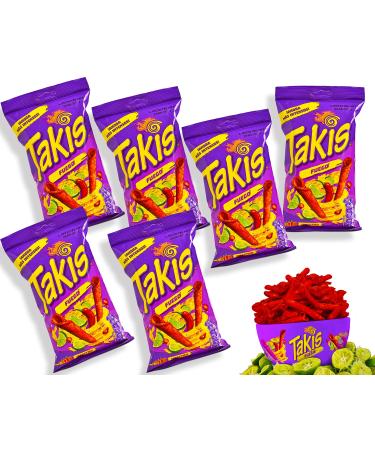 Takis Chips Fuego Chips Box - (Pack of 6) 56g each - Chips Bulk Pack Chips Hot Fuego 56g - 6 Pack