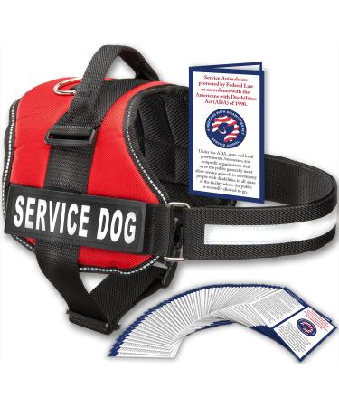 Service Dog Harness with Hook and Loop Straps and Handle | Available in 7 Sizes from XXS to XXL | Vest Features Reflective Patch and Comfortable Mesh Design Small, Fits Girth 22.5-26" Red