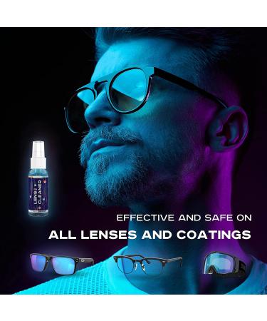 UltraVue Gel Lens Cleaner Kit - 3 x 1oz Travel Size Eye Glasses Cleaner Gel Spray  2 Microfiber Cleaning Cloths - Safe for All Lenses (AR Coated Included) Eyeglasses and Screens - Cobalt 5 1oz Gel Spray  2 Microfiber Cloth - Buy Online on GoSupps.com