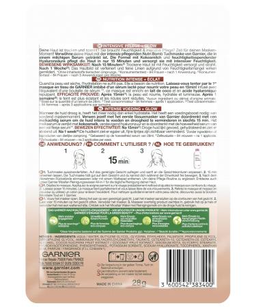 Garnier Nutri Bomb Cloth Mask - Revitalize Dry Skin with Vegan Coconut Milk & Hyaluronic Acid - Intensive Care 28g - Buy Online on GoSupps.com