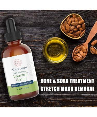 Organic Vitamin E Oil for Skin, Face & Hair Growth - Acne Scar Treatment, Stretch Mark Removal, Moisturizer - Hair Skin and Nails Vitamins - 4oz - Buy Online on GoSupps.com