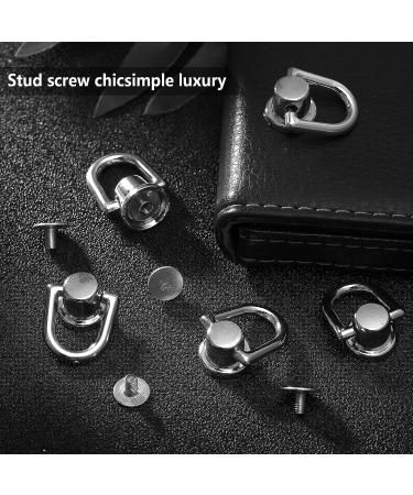 12 Pcs D Ring Stud Screw Ball Post Head Buttons for Wallet Strap Shoe - Silver - Buy Online on GoSupps.com