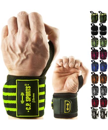 C.P.Sports wrist bandages Strongman Bodybuilding I with a strong Velcro fastener & thumb tensioning I wrap I wrist support for safety & max. Stability for fitness & Kraftsport I 8 Colors White-50cm