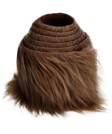 Shaggy Plush Faux Fur Fabric Precut Strips Fluffy Fuzzy Craft Fur for Gnomes Beard Hair Cosplay Costume Dwarf Decoration (Dark Brown  2x60 inch) Dark Brown 2x60 inch