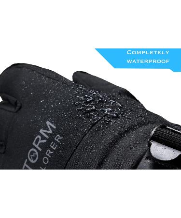 Storm Explorer Waterproof Winter Gloves for Kids - Ski Gloves for Boys & Girls - Black Eskimo Model (10-12 Years) - Buy Online on GoSupps.com