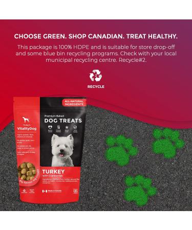 Vitality Dog Turkey with Cranberries - Premium Baked Dog Treats - Training Treats for Dogs Pet Treats Dog Snacks - Made in Canada Grain Free Human Grade 400g / 14.1oz Turkey with Cranberries 400 g (Pack of 1) - Buy Online on GoSupps.com