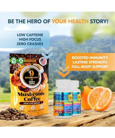 NUTRALIZIZER Immune Support Bundle: 12-in-1 Immune Defense Vitamins & Instant Mushroom Coffee | VIT D3 C Zinc Elderberry Adaptogenic Mushrooms | Immune Support Energy Boost - Buy Online on GoSupps.com