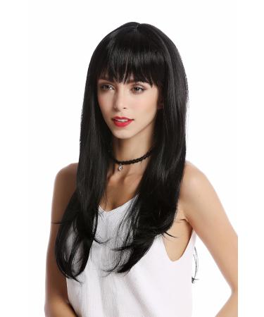 WIG ME UP GF-W2274-1 Jet Black Long Straight Ladies Wig with Sexy Bangs - Shop Now for International Shipping - Buy Online on GoSupps.com