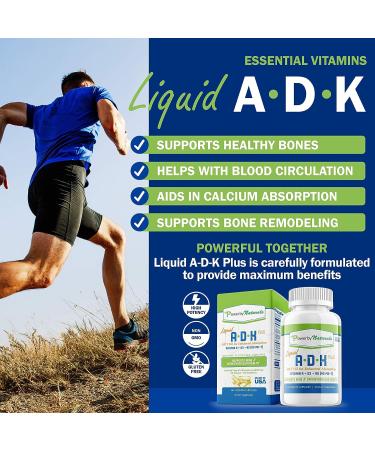 Power By Naturals ADK Vitamin Supplement with MCT Oil - High Potency Liquid Vitamins for Bone, Heart & Immunity - Vitamin A D3 K2 MK-7 - 60 Ct - Buy Online on GoSupps.com