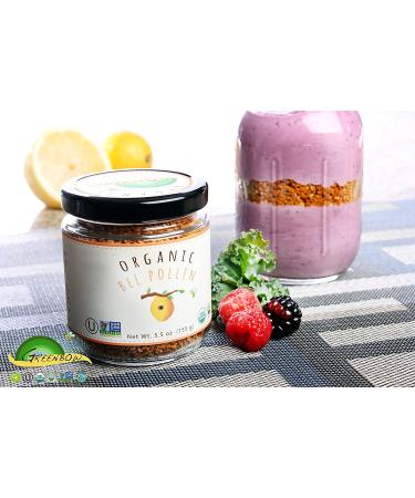 GREENBOW Organic Bee Pollen - 100% USDA Certified Pure & Natural Superfood - 155g (5.5 oz) - Non-GMO, Kosher & Gluten Free - Buy Online on GoSupps.com