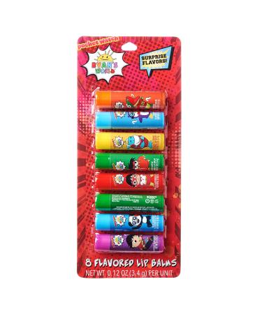 Ryan's World 8 Flavored Lip Balms
