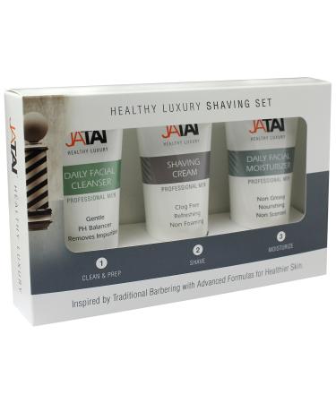 JATAI Trio Shaving Set - Simple 1 2 3 step system cleans shaves and moisturizes to promote younger healthier looking skin