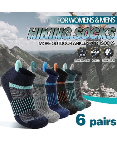 Anlisim Merino Hiking Socks - Warm Wool Compression Sports Socks for Men | 6 Pairs Sizes 36-42 | Ideal for Running & Outdoor Activities - Buy Online on GoSupps.com