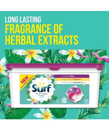 Surf Herbal Extracts 3-in-1 Capsules Washing Capsules - 27 Washes | Extra Fragrance for Clean Laundry - Buy Online on GoSupps.com