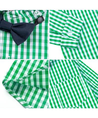 Mint Green Baby Boy 4pcs Gentleman Wedding Suit Set 18-24 Months - Long Sleeves Striped Shirts, Trousers, Suspenders, Bowtie - Buy Online on GoSupps.com