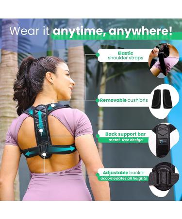 Cayatch Scoliosis Back Brace Posture Corrector - Adjustable Shoulder & Back Support for Women & Men - HSA/FSA/HRA Eligible - Black - Buy Online on GoSupps.com